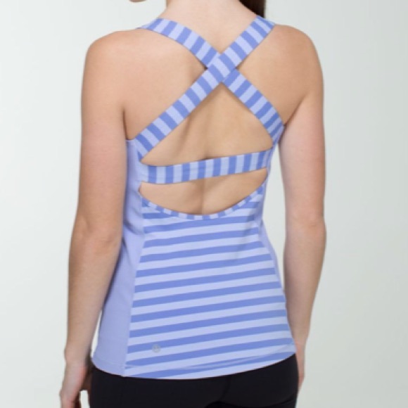 Lululemon Striped Cut Out Back Tank - Picture 2 of 8